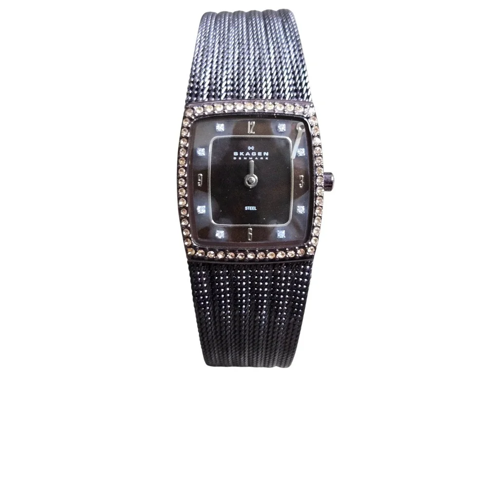 Skagen 384XSDD1S Mother of Pearl Mesh Crystal Bezel Women's Watch for Parts